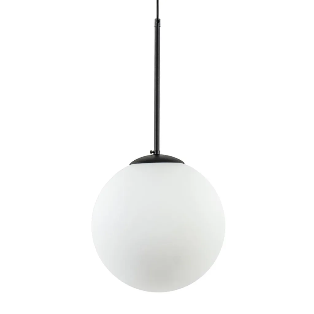 Straluma Hanglamp zwart met opaal wit glas 30 cm> Keukenverlichting|Eetkamerverlichting