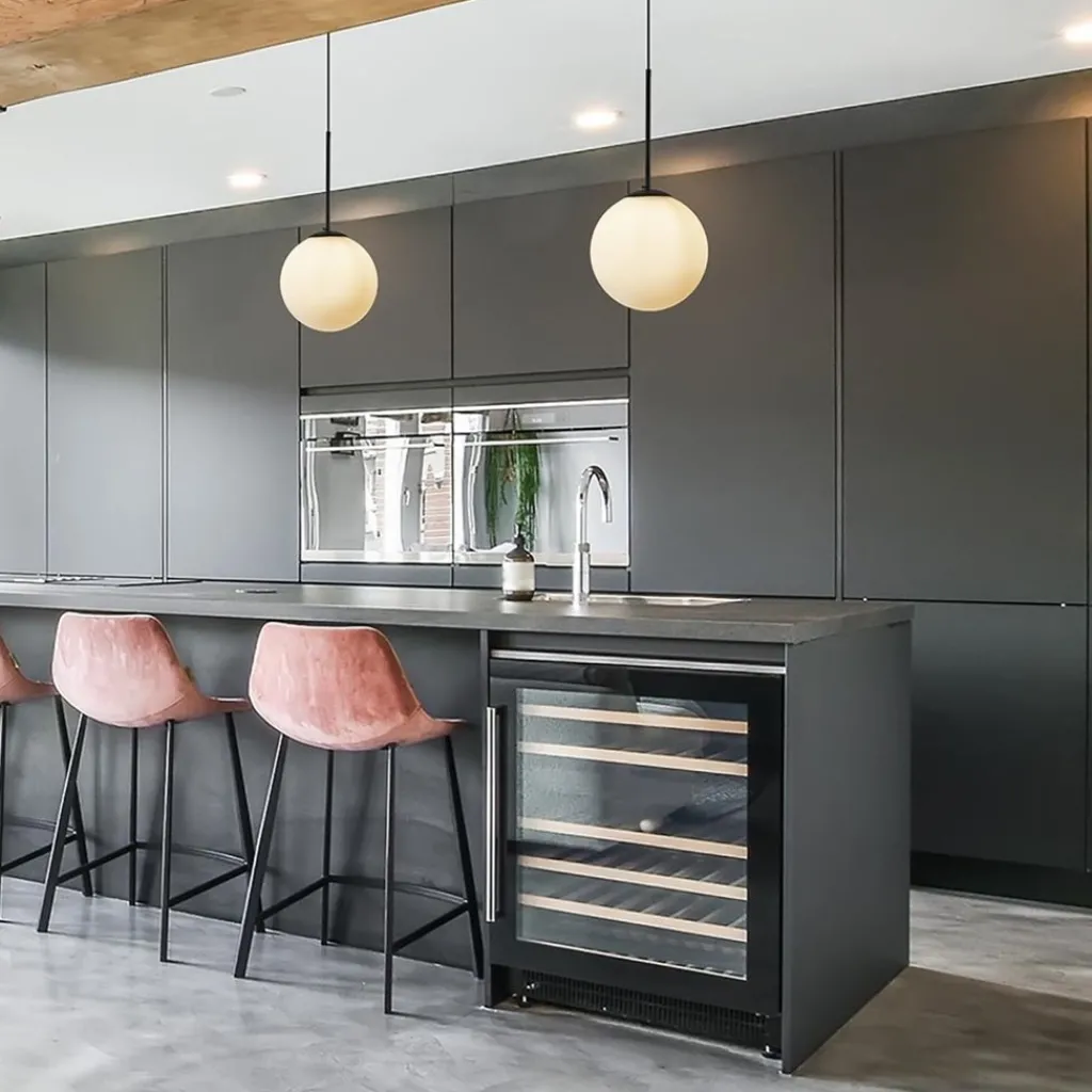 Straluma Hanglamp zwart met opaal wit glas 30 cm> Keukenverlichting|Eetkamerverlichting