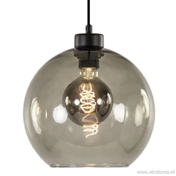 Straluma Hanglamp zwart met smoke glas 25cm> Nachtkastlampen|Pendel Lampen