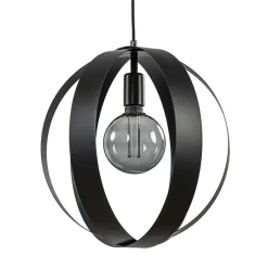 Straluma Hanglamp zwart metalen ringen 40 cm> Hanglampen|Industriële Verlichting