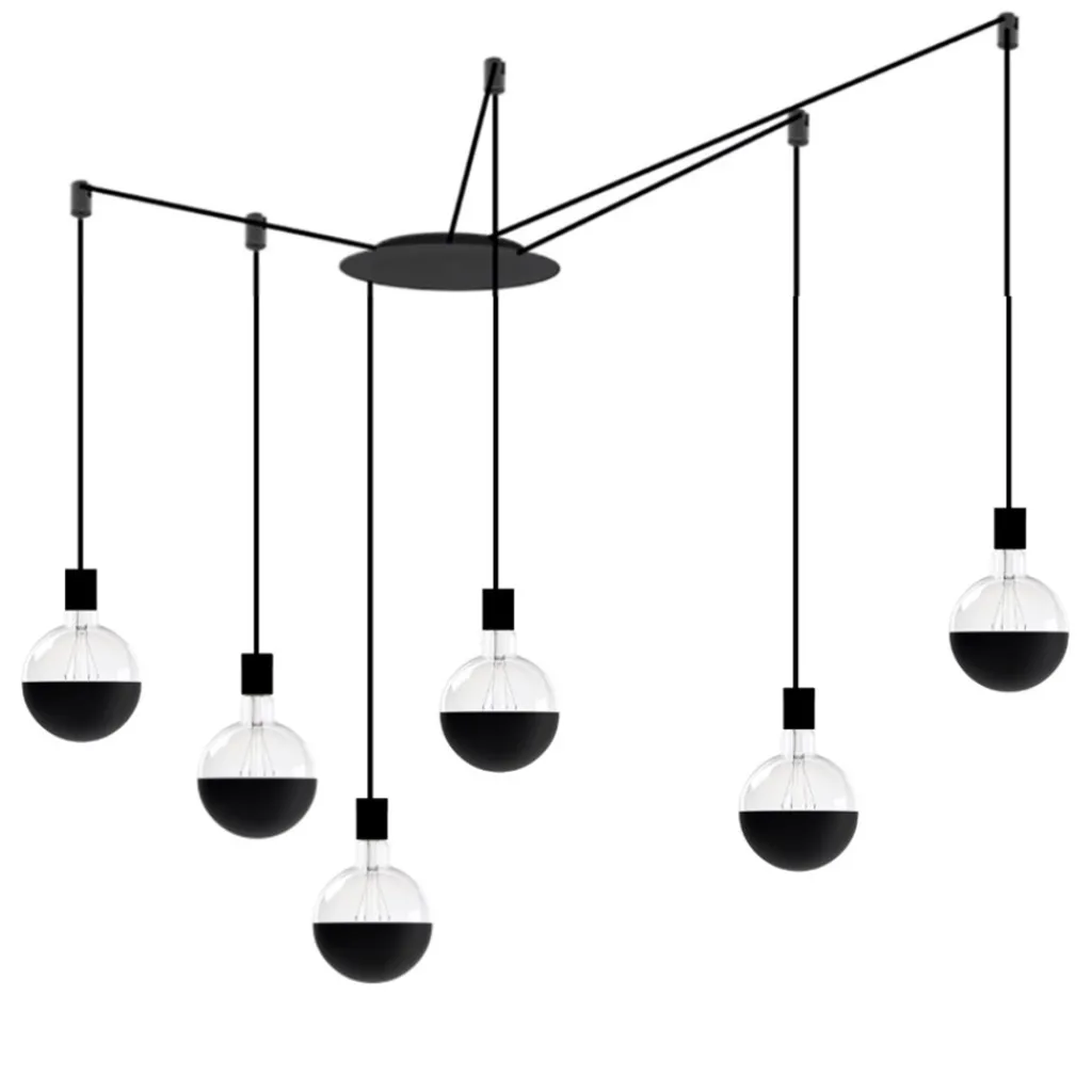 Straluma Hanglamp zwart Spin met 6 snoeren> Eettafellampen|Pendel Lampen