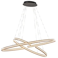 Straluma Hanglamp zwart 2x ledband ovaal> Hanglampen|Eettafellampen