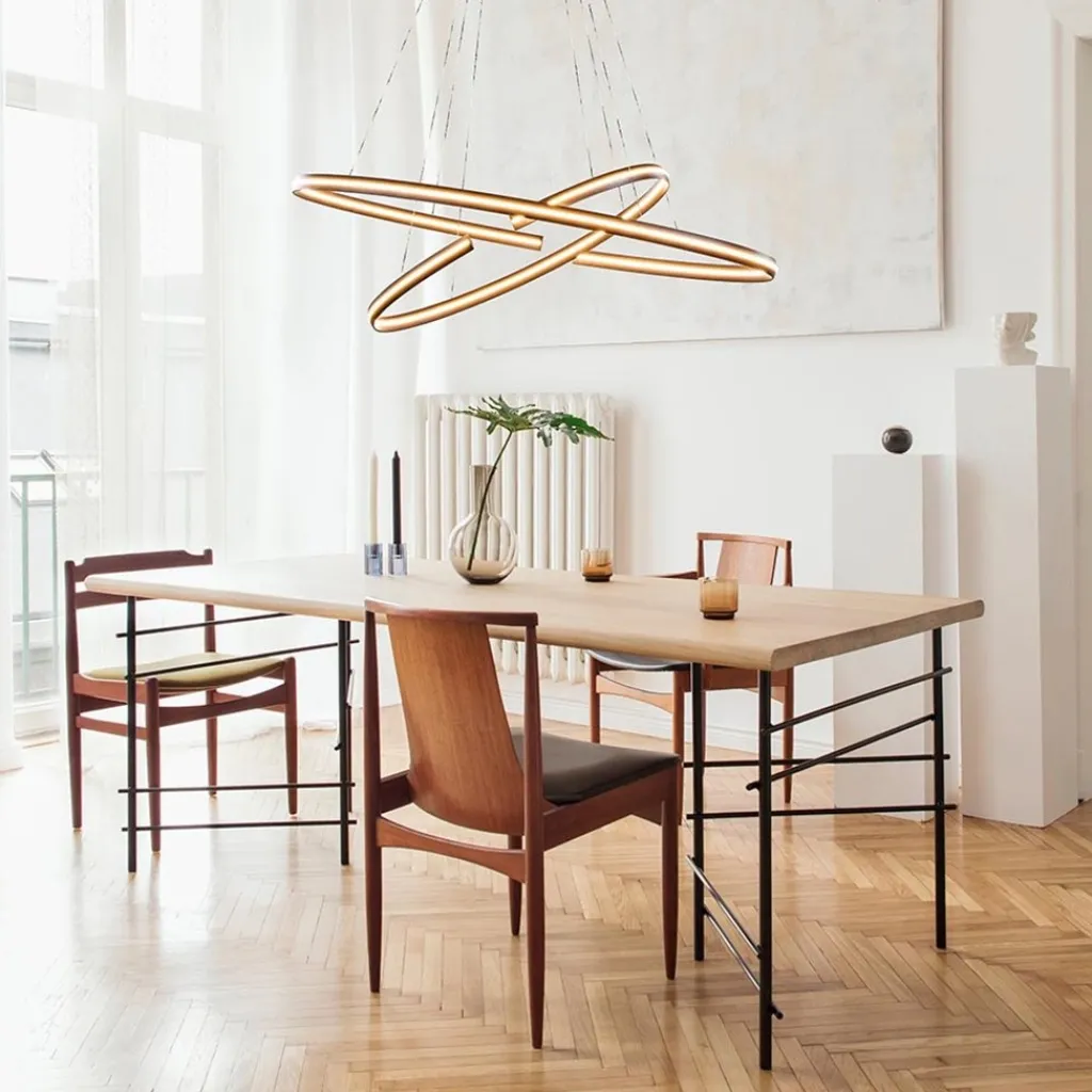 Straluma Hanglamp zwart 2x ledband ovaal> Hanglampen|Eettafellampen