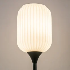 Straluma Hoge tafellamp zwart met wit glazen kap><noscript><img width=