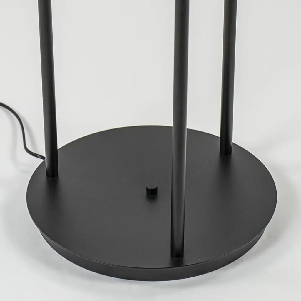 Straluma Hotel chique 3-lichts vloerlamp zwart met smoke/titanium glas> Vloerlampen|Luxe Verlichting