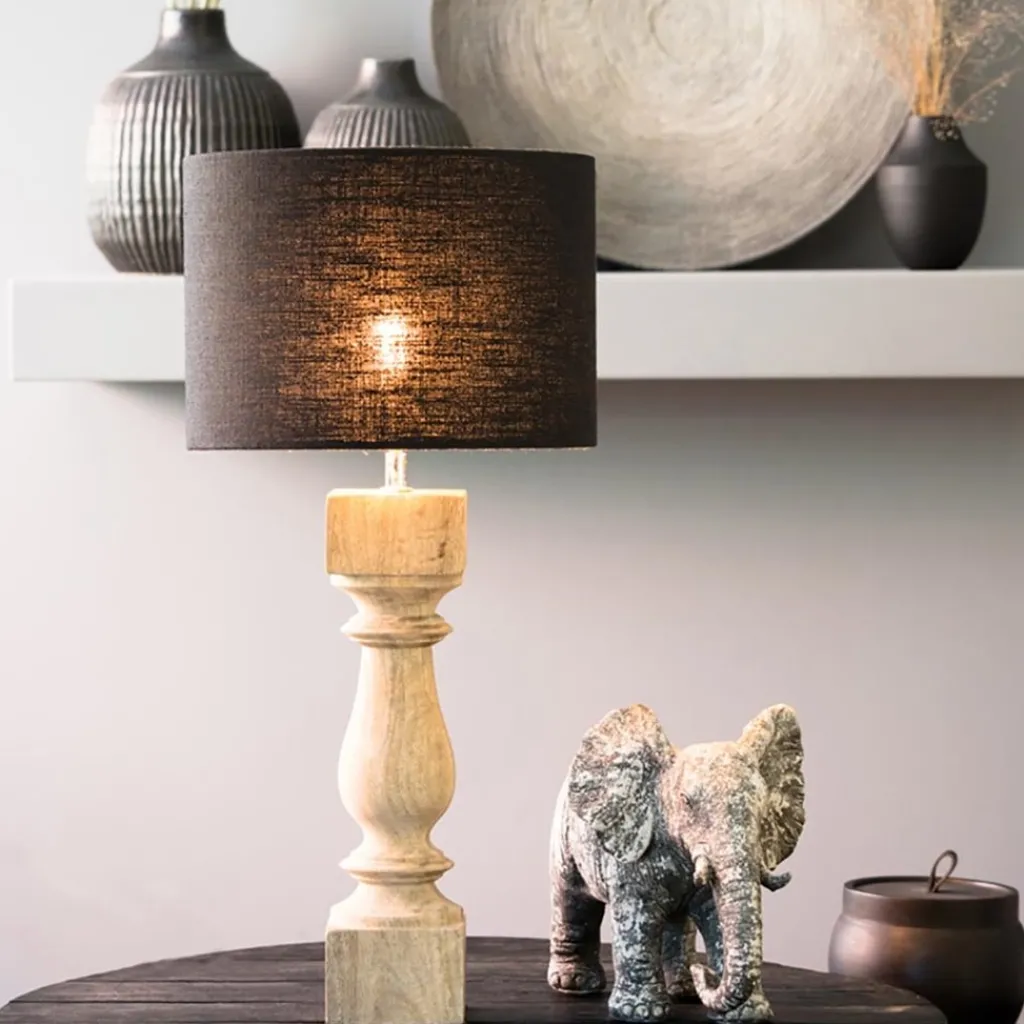 Straluma Houten lampvoet Cumani met bronzen fitting> Tafellampen|Lampenvoeten