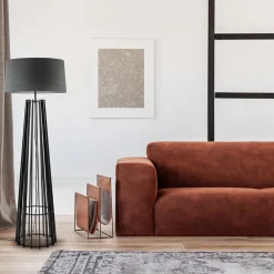 Straluma Houten lampvoet mat zwart exclusief kap></noscript> Vloerlampen|Lampenvoeten