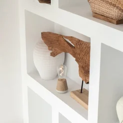 Straluma Houten tafellamp met helder glas oplaadbaar/dimbaar><noscript><img width=