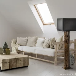 Straluma Houten vloerlamp met brons excl. kap></noscript> Lampenvoeten|Light and Living