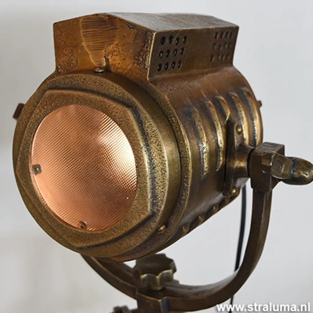 Straluma Industriele vloerlamp driepoot brons antiek> Driepoot lampen|Light and Living