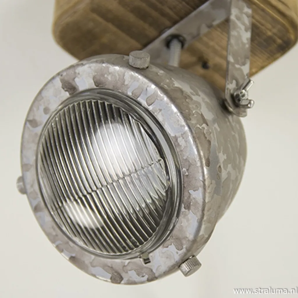 Straluma Industriele wand/plafondspot hout metaal> Opbouwspots|Woonkamerlampen