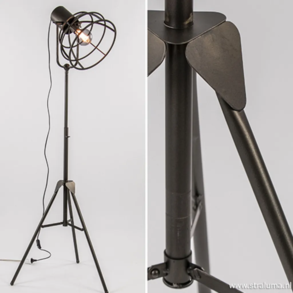 Straluma Industriële driepoot vloerlamp Givan> Driepoot lampen|Light and Living