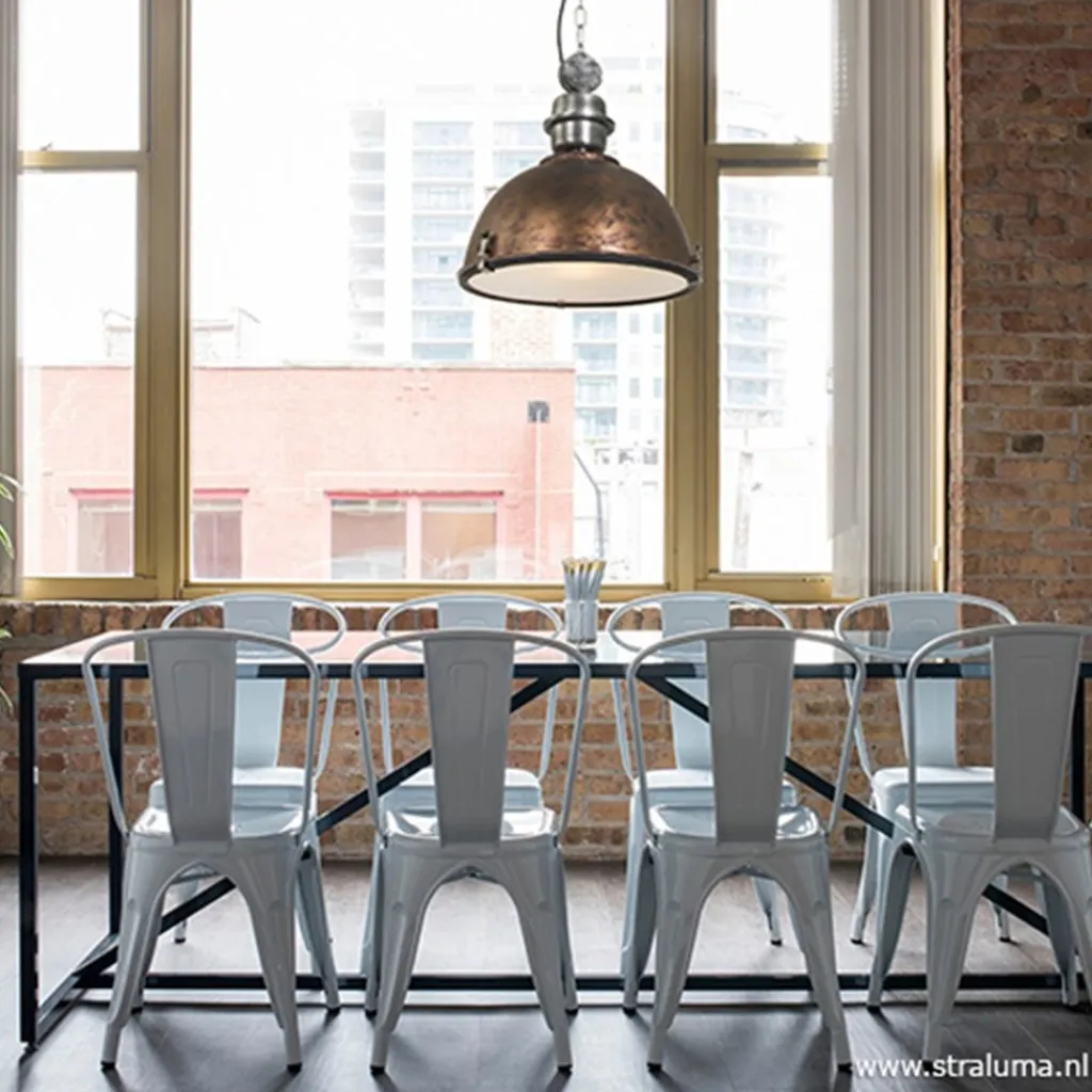Straluma Industriële hanglamp bruin/brons tafel> Eettafellampen|Woonkamerlampen