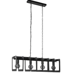 Straluma Industriële hanglamp squares mat zwart metaal> Eettafellampen|Keukenverlichting