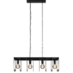 Straluma Industriële hanglamp squares mat zwart metaal> Eettafellampen|Keukenverlichting