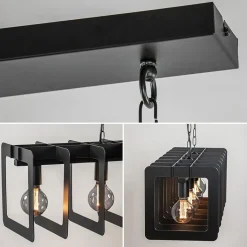 Straluma Industriële hanglamp squares mat zwart metaal><noscript><img width=