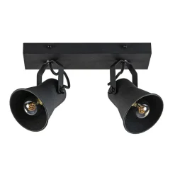 Straluma Industriële 2-lichts plafondspot mat zwart> Opbouwspots|Woonkamerlampen