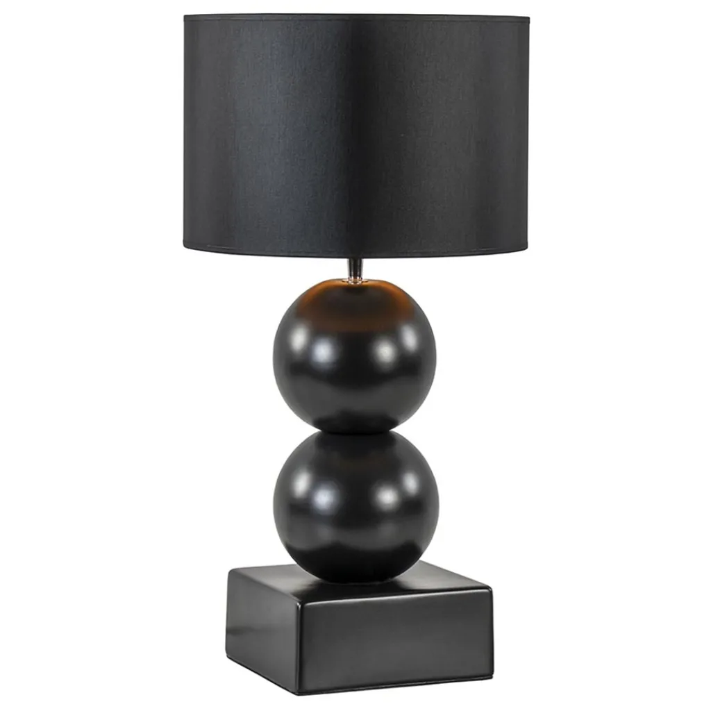 Straluma Keramieken tafellamp bollen zwart met kap> Tafellampen|Schemerlampen