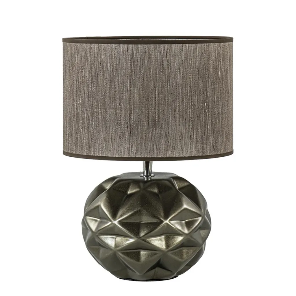 Straluma Keramieken tafellamp bruin met bruine kap> Tafellampen|Schemerlampen