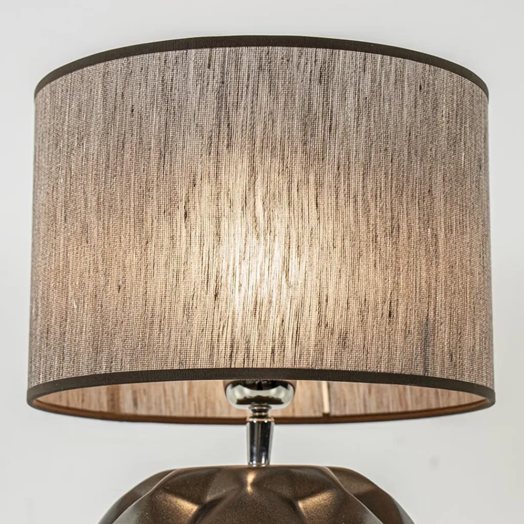 Straluma Keramieken tafellamp bruin met bruine kap> Tafellampen|Schemerlampen