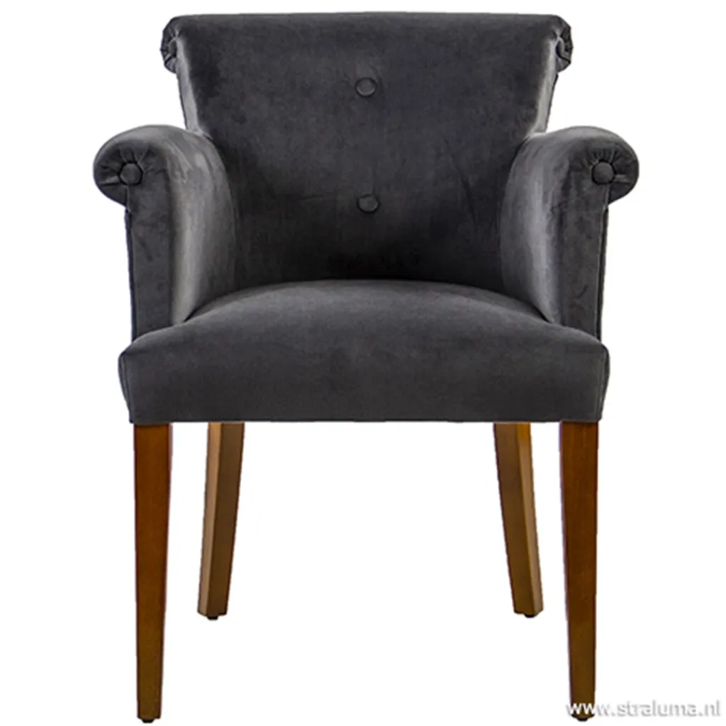 Straluma Klassieke armstoel kersenhout in stof> Eetkamerstoelen
