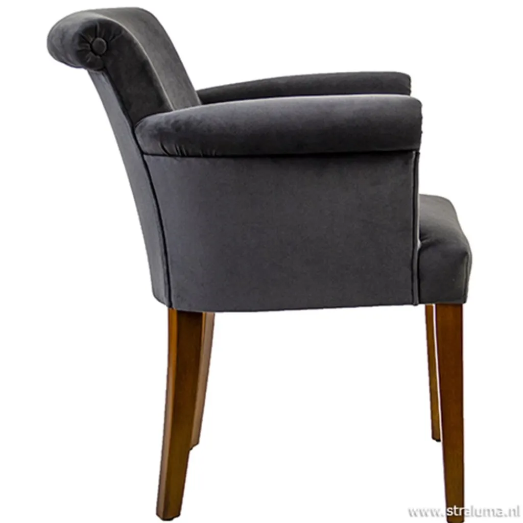 Straluma Klassieke armstoel kersenhout in stof> Eetkamerstoelen