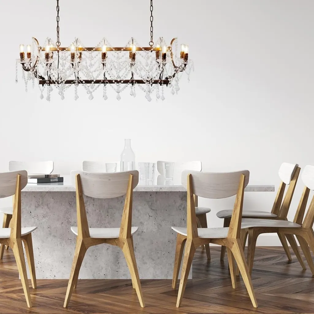 Straluma Klassieke eettafelhanglamp met kristal> Eettafellampen|Kroonluchters