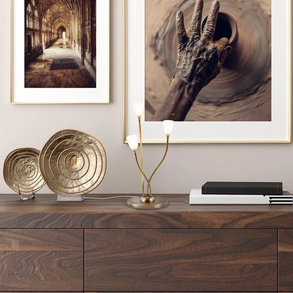 Straluma Klassieke LED tafellamp brons met dim to warm functie> Tafellampen|LED Tafellampen