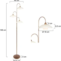 Straluma Klassieke 3-lichts vloerlamp brons inclusief LED></noscript> Vloerlampen|LED Vloerlampen