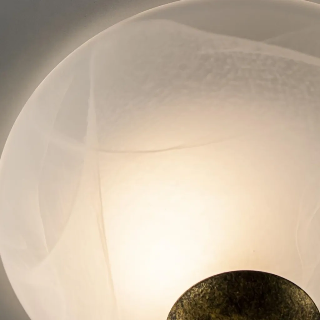 Straluma Klassieke plafondlamp gevlamd glas met brons 30 cm> Plafonnières|Keukenverlichting