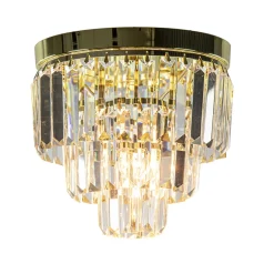 Straluma Klassieke plafondlamp goud met helder glas> Plafondlampen|Klassieke Verlichting