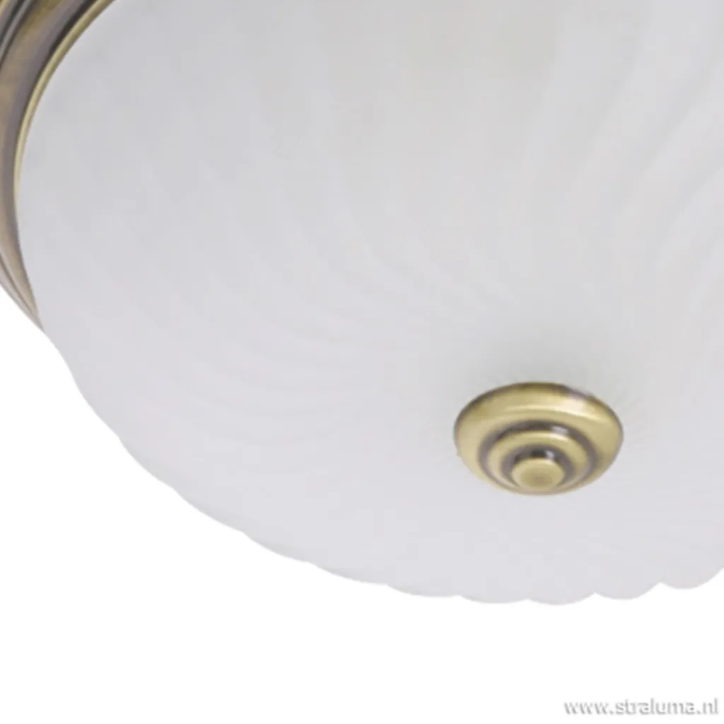 Straluma klassieke plafonnière Brons/glas> Plafonnières|Woonkamerlampen