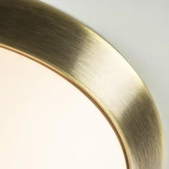 Straluma Klassieke plafonnière brons met wit glas 30 cm><noscript><img width=