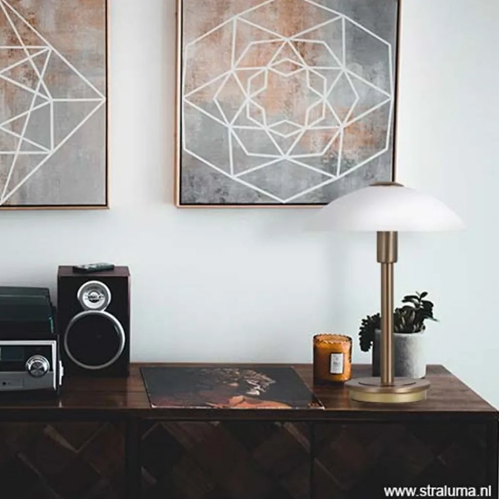 Straluma Klassieke tafellamp brons touchdimmer> Nachtkastlampen|Touch Lampen