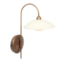 Straluma Klassieke wandlamp brons met creme glas incl LED> Wandlampen|LED Wandlampen