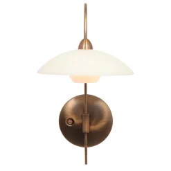 Straluma Klassieke wandlamp brons met creme glas incl LED><noscript><img width=