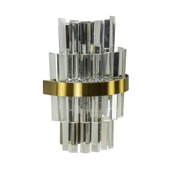Straluma Klassieke wandlamp brushed brass met helder kristal> Wandlampen|Klassieke Verlichting