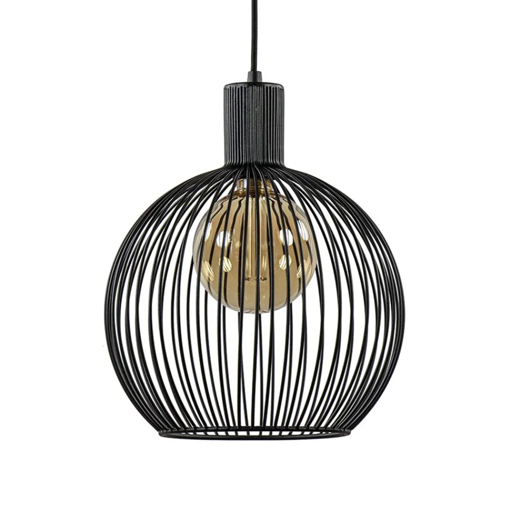 Straluma Kleine draad hanglamp mat zwart 30 cm> Eettafellampen|Draadlampen