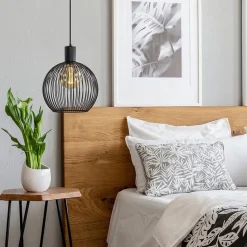 Straluma Kleine draad hanglamp mat zwart 30 cm><noscript><img width=