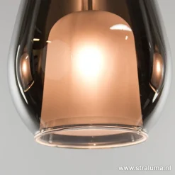 Straluma Kleine eettafel hanglamp glas 'Smoke'><noscript><img width=