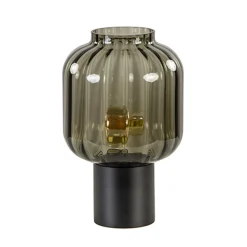 Straluma Kleine glazen tafellamp grijs/zwart> Slaapkamerlampen|Keukenverlichting