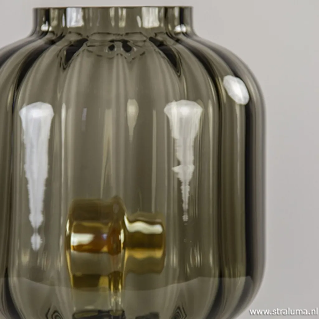 Straluma Kleine glazen tafellamp grijs/zwart> Slaapkamerlampen|Keukenverlichting