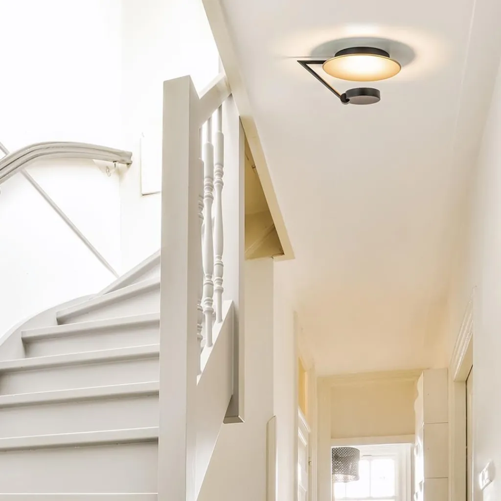 Straluma Kleine LED plafondlamp zwart met goud> Plafondlampen|LED Plafondlampen