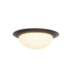 Straluma Kleine LED plafondlamp zwart met wit glas IP44> Plafondlampen|Plafonnières