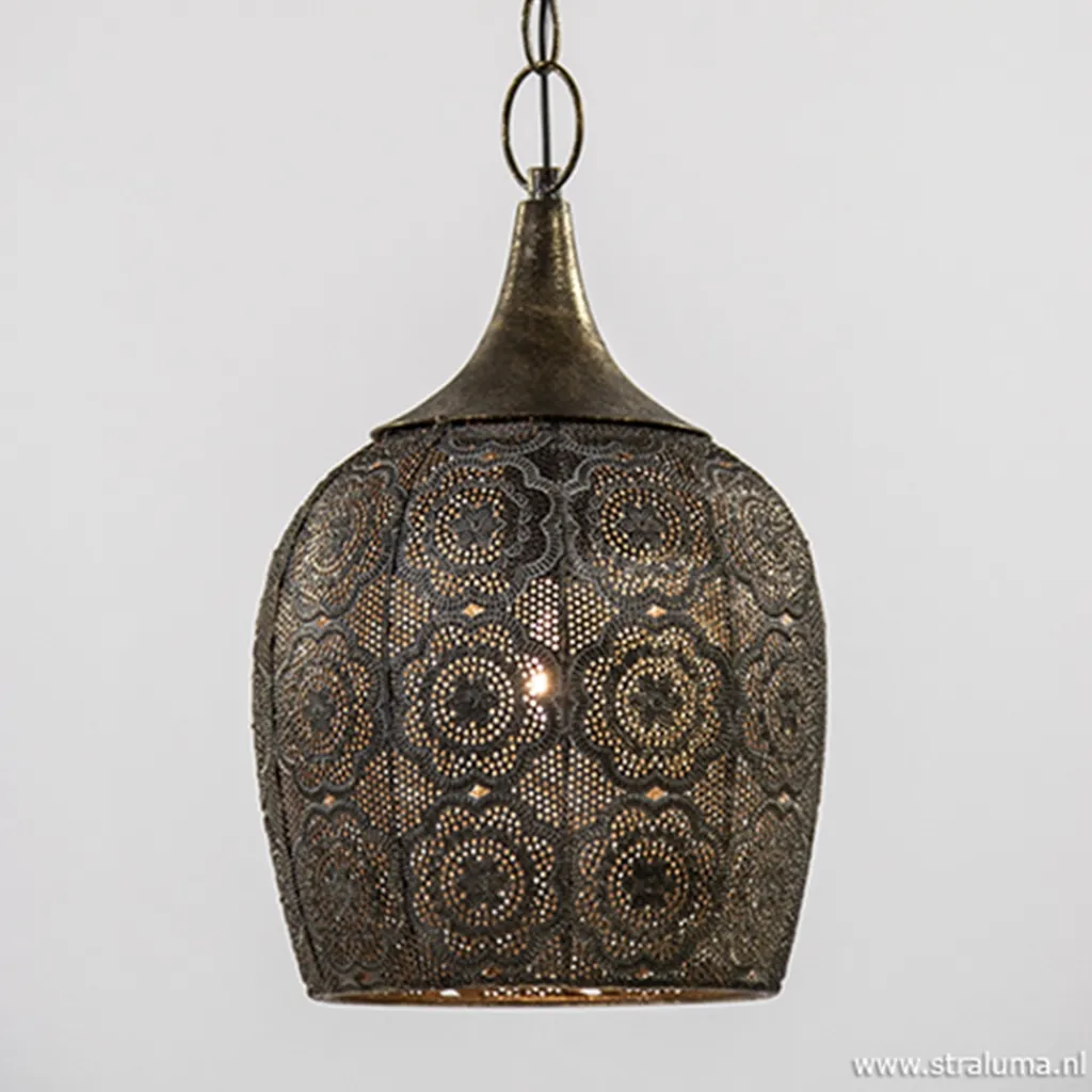 Straluma Kleine oosterse hanglamp Kadiri brons> Light and Living|Woonkamerlampen