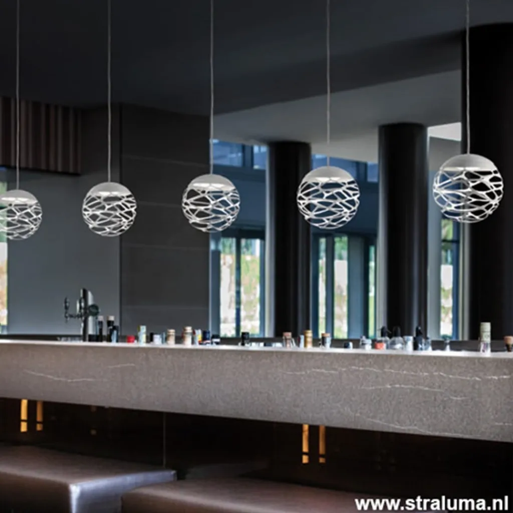 Straluma Kleine ronde design hanglamp Kelly wit> Hanglampen|Nachtkastlampen
