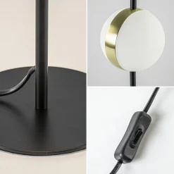 Straluma Kleine tafellamp bol zwart met goud><noscript><img width=