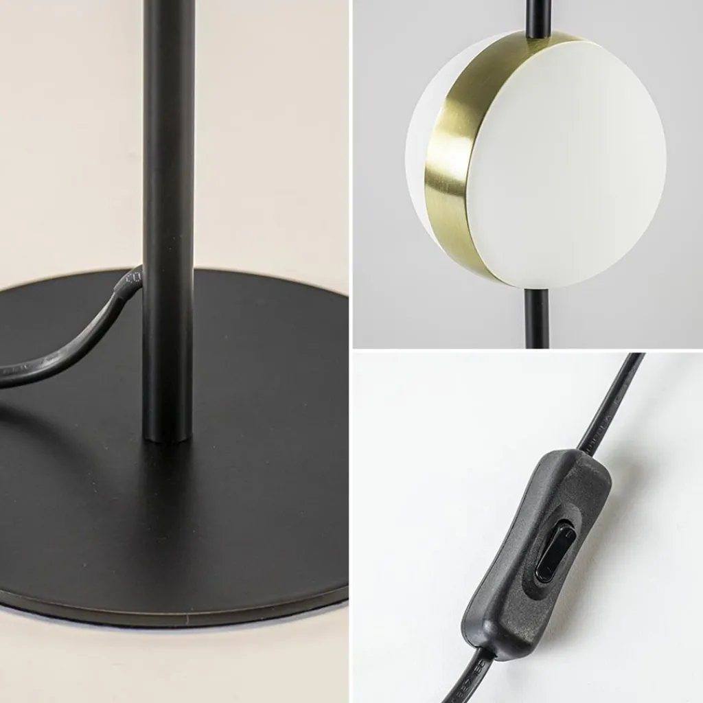 Straluma Kleine tafellamp bol zwart met goud> Tafellampen|LED Tafellampen