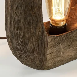 Straluma Kleine tafellamp Kelafo hout chocolade bruin><noscript><img width=