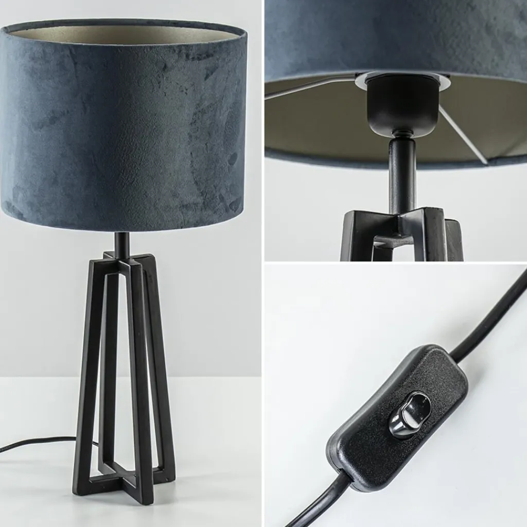 Straluma Kleine tafellamp Miley mat zwart exclusief kap> Lampenvoeten|Light and Living